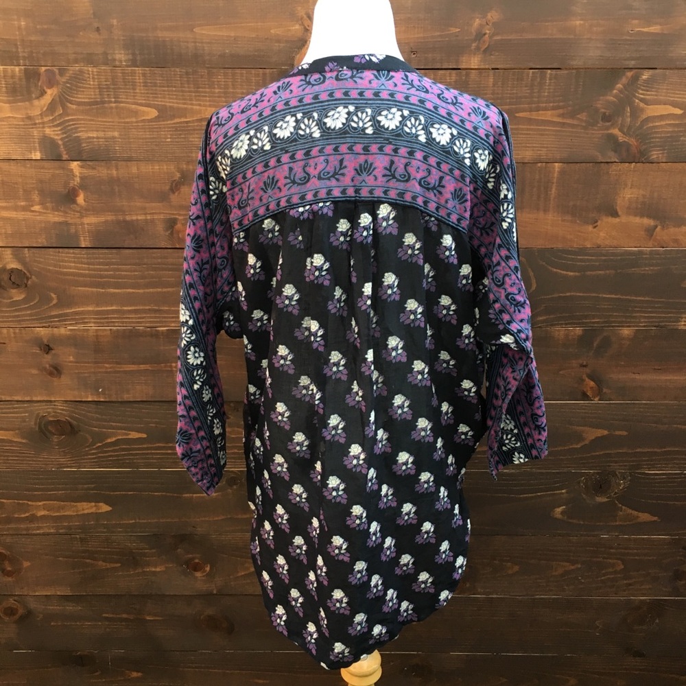 Free People Rose Print Tunic Top - Picture 4 of 4